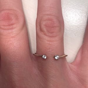 gold ring with rhinestone gems